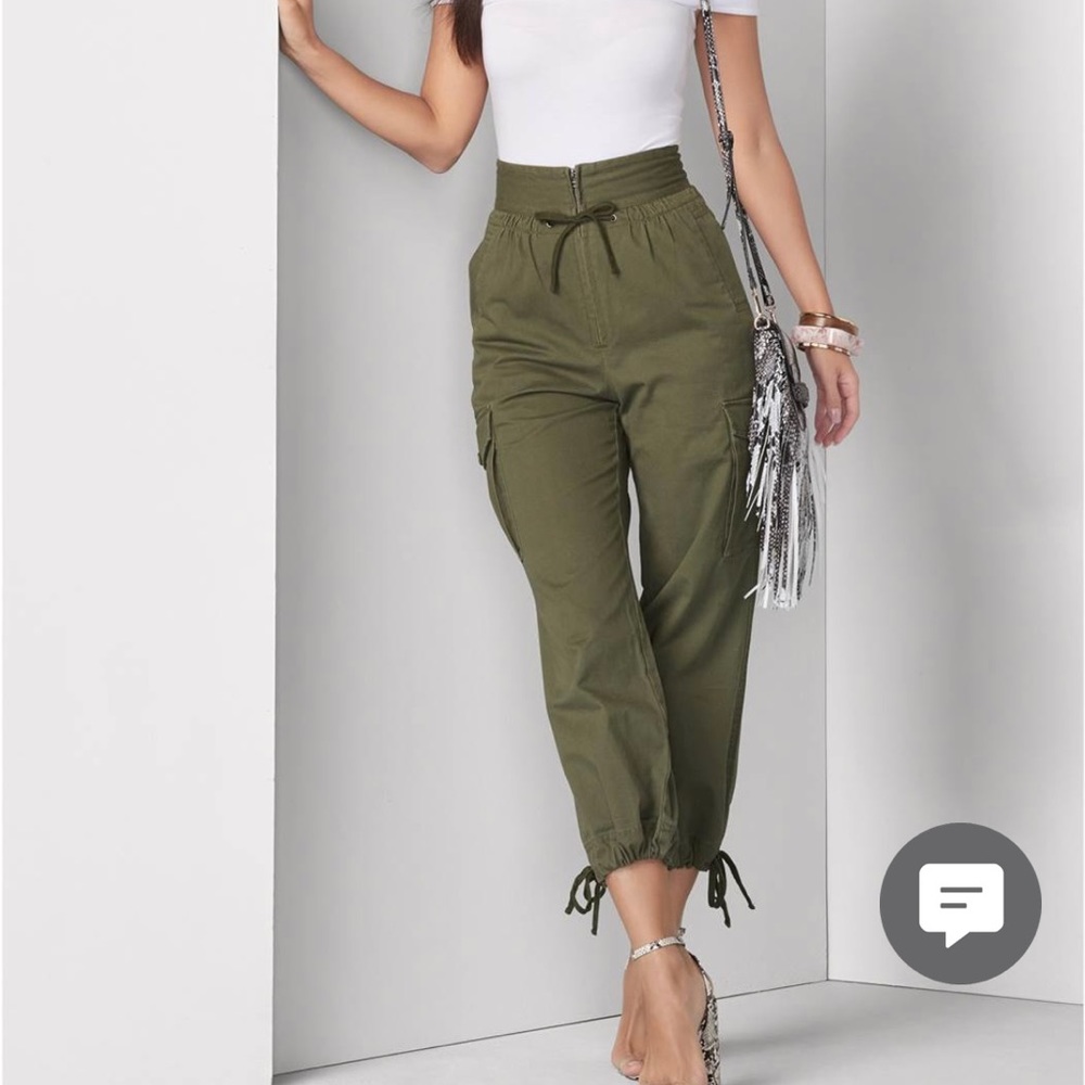 High waisted cargo pants
